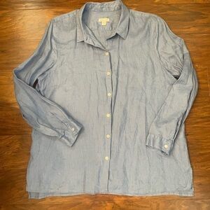 J. Jill Love Linen Essential Shirt Size L Petite